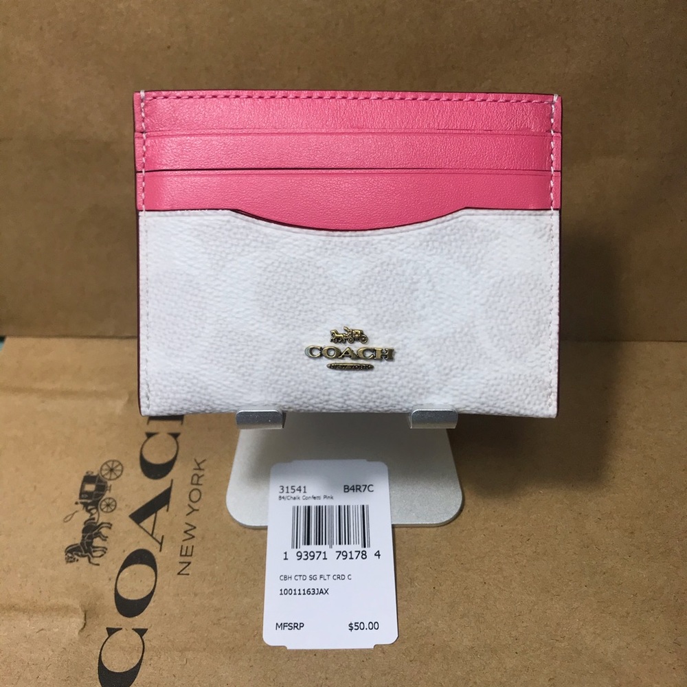 COACH Card Case In Colorblock Signature Canvas